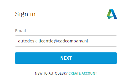 Voer je emailadres en wachtwoord in om in te loggen in je Autodesk account.